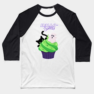 Halloween (Hallo-Sweets) Cat, Ghost, Cupcake Baseball T-Shirt